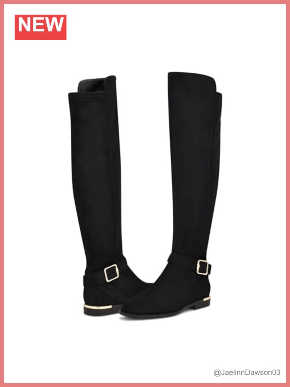 Over-the-Knee Faux Suede Boots Zip Side Closure Women's